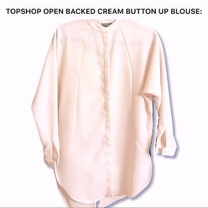 Cream topshop full button up